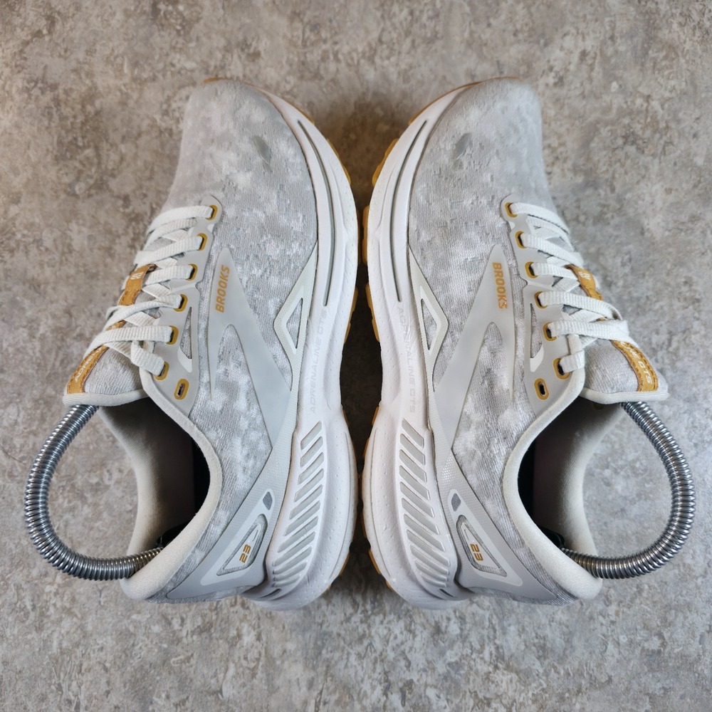 Brooks Adrenaline GTS 23 Womens 8 White Gray Running Shoes Sneakers *Barely Worn - Picture 3 of 9